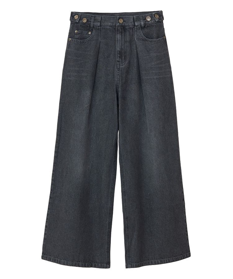 Green Parks「・SUGAR SPOON デニムタックワイドパンツ」|デニム|