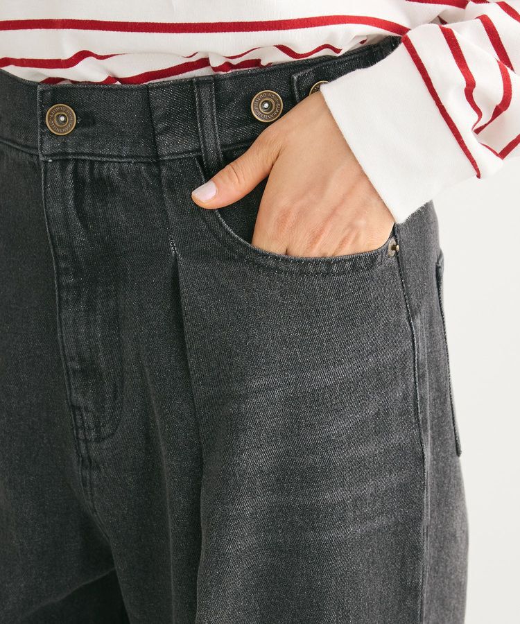 Green Parks「・SUGAR SPOON デニムタックワイドパンツ」|デニム|