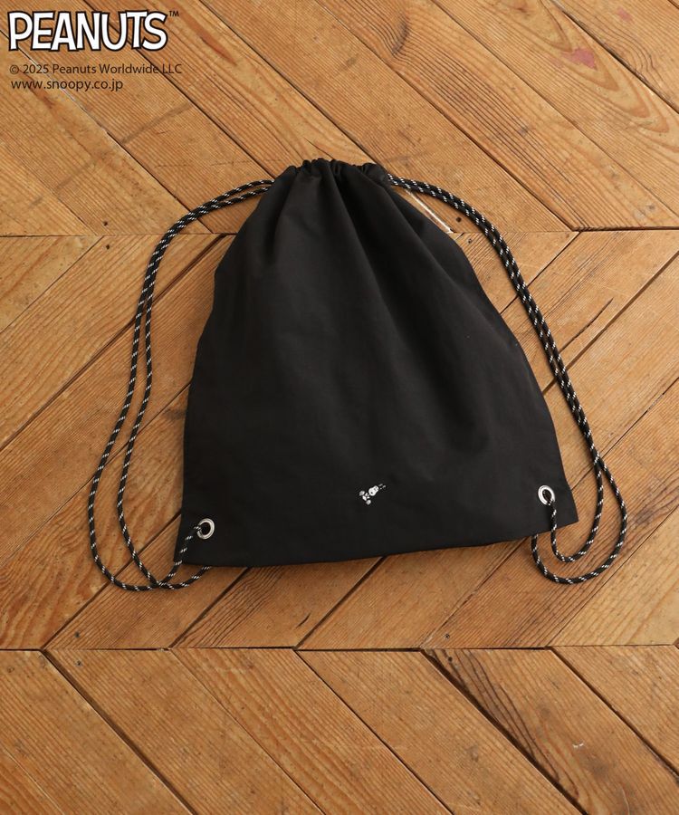 Green Parks「■PEANUTS スヌーピーナップサック」|リュック|Black