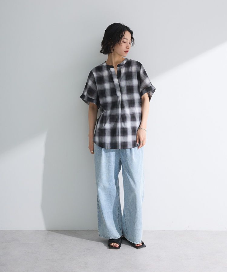 Green Parks「綿麻混フレンチスリーブスキッパーシャツ」|シャツ・ブラウス|