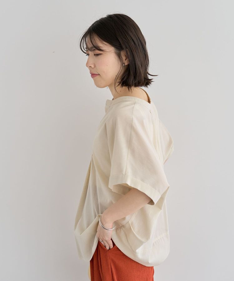 Green Parks「綿麻混フレンチスリーブスキッパーシャツ」|シャツ・ブラウス|