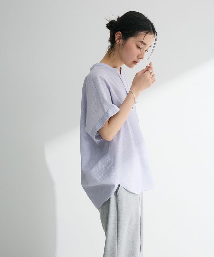 Green Parks「綿麻混フレンチスリーブスキッパーシャツ」|シャツ・ブラウス|