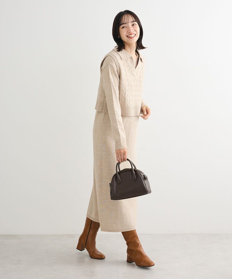 Green Parks「SET2点ケーブルベスト+ニットワンピース」|ワンピース|