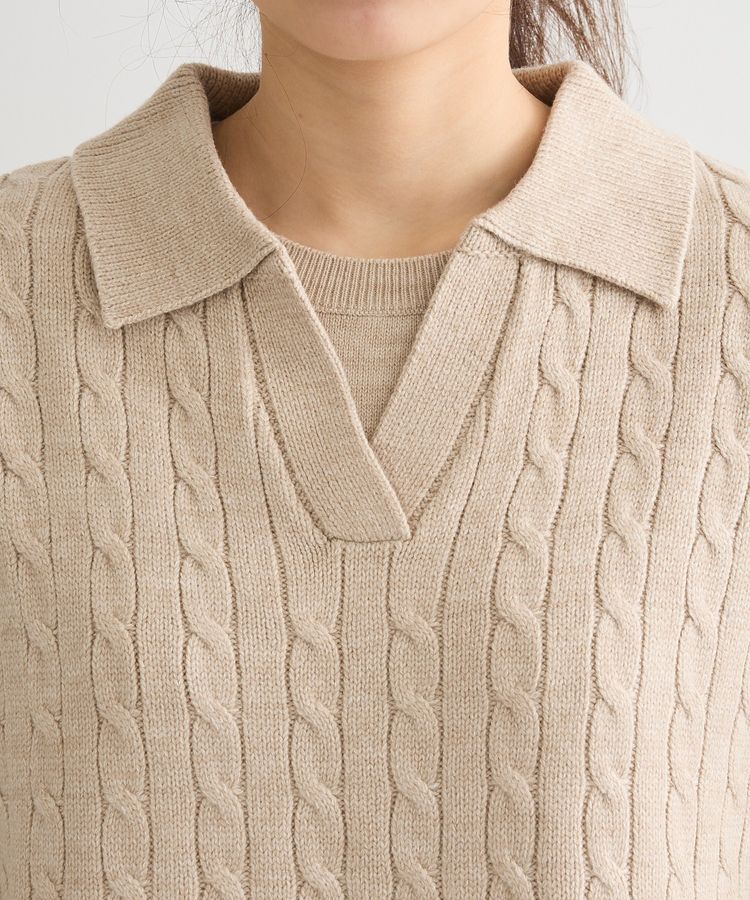 Green Parks「SET2点ケーブルベスト+ニットワンピース」|ワンピース|