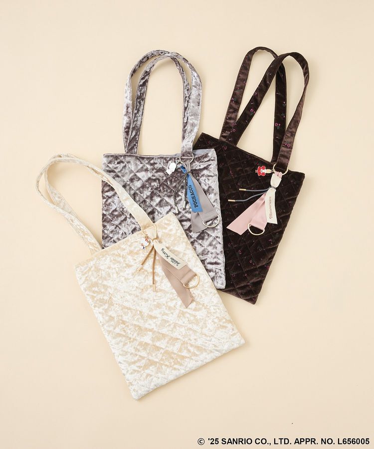 Green Parks「チャーム付きベロアバック」|トートバッグ|