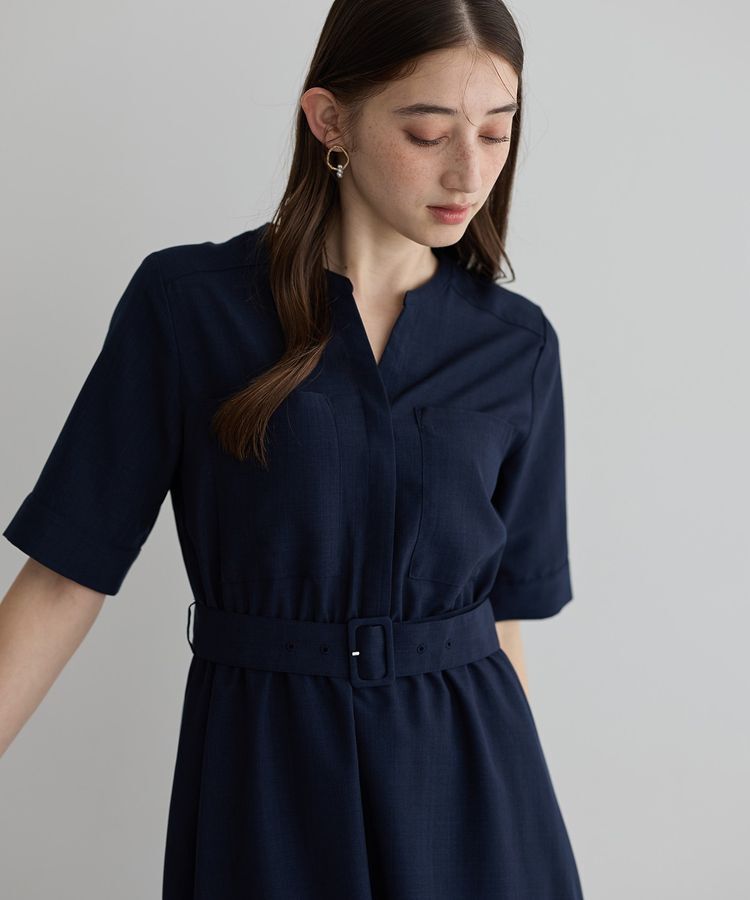 YECCA VECCA「リネンライクポケットデザインワンピース」|ワンピース|