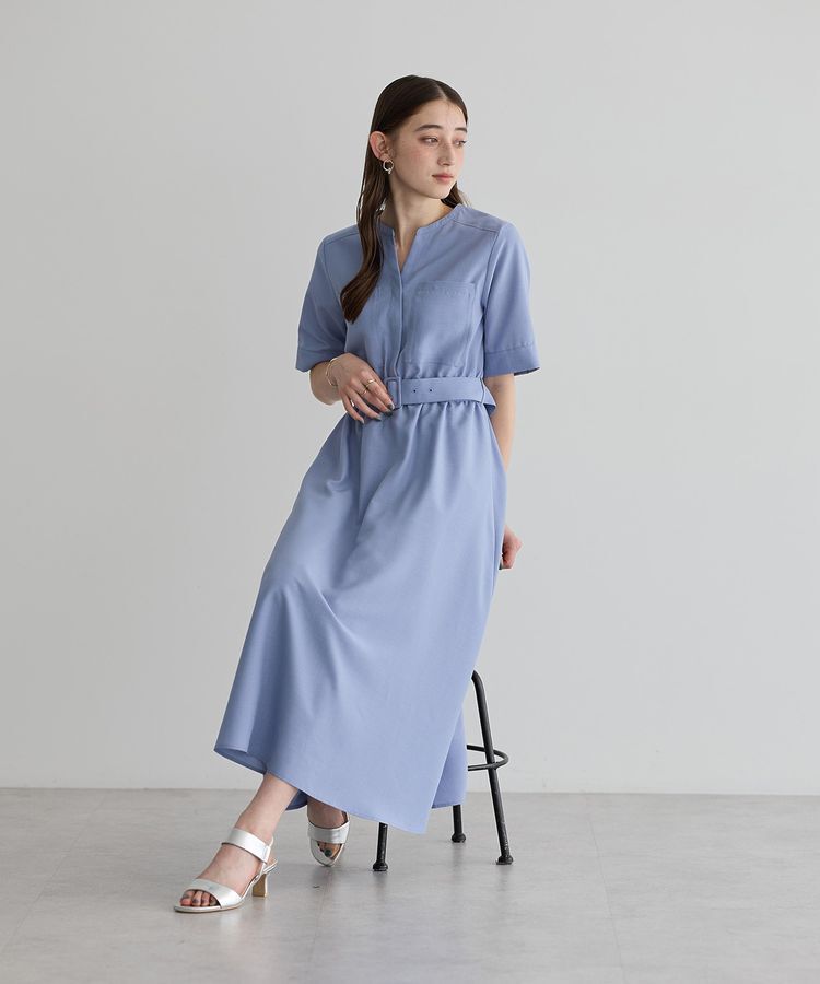 YECCA VECCA「リネンライクポケットデザインワンピース」|ワンピース|