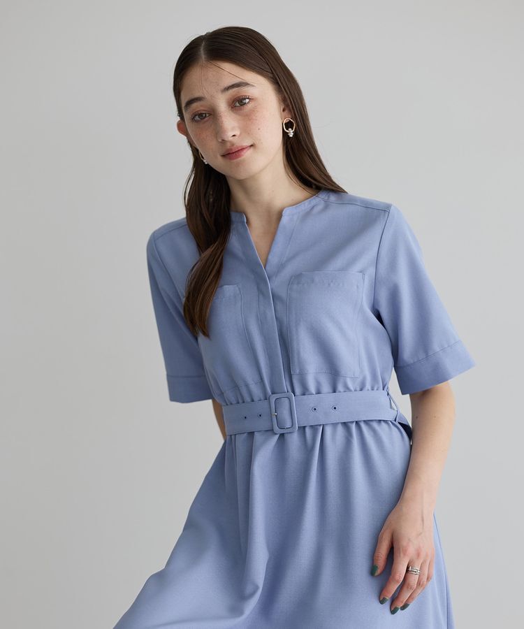 YECCA VECCA「リネンライクポケットデザインワンピース」|ワンピース|