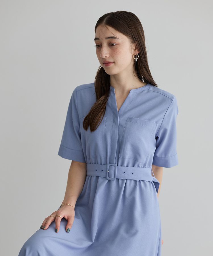 YECCA VECCA「リネンライクポケットデザインワンピース」|ワンピース|