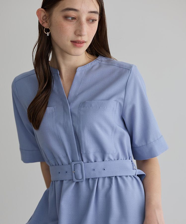 YECCA VECCA「リネンライクポケットデザインワンピース」|ワンピース|