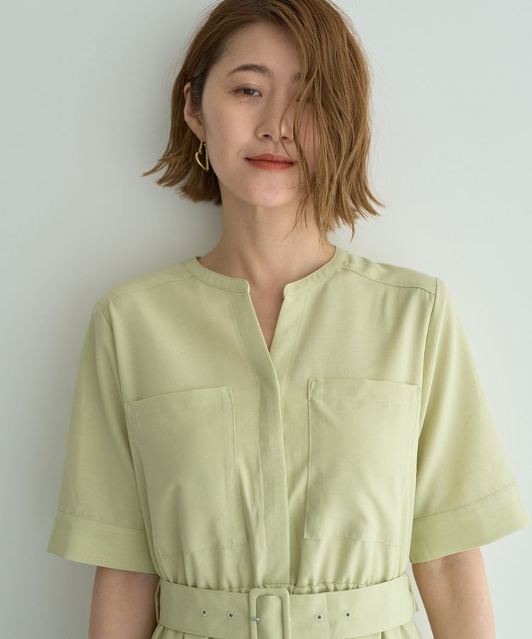 YECCA VECCA「リネンライクポケットデザインワンピース」|ワンピース|