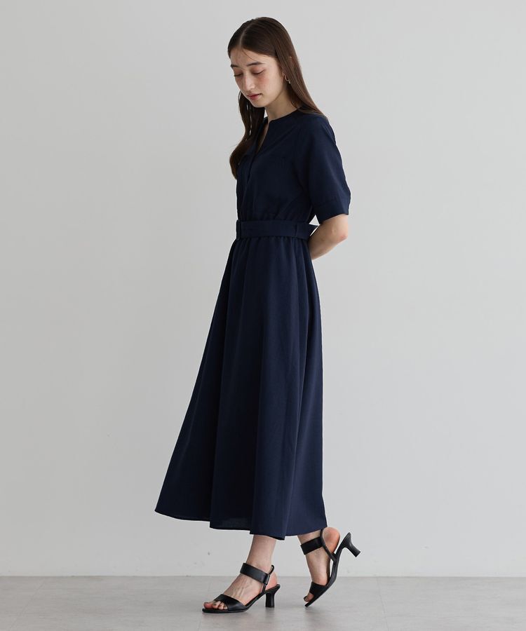 YECCA VECCA「リネンライクポケットデザインワンピース」|ワンピース|Navy