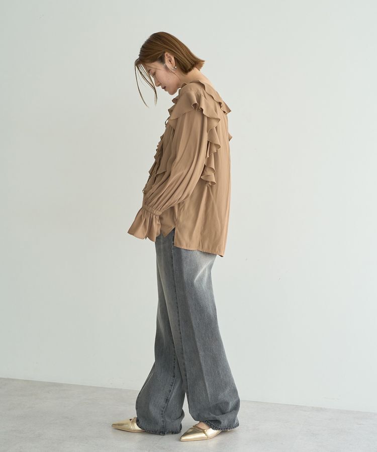 YECCA VECCA「ラッフルリボンロングブラウス」|シャツ・ブラウス|