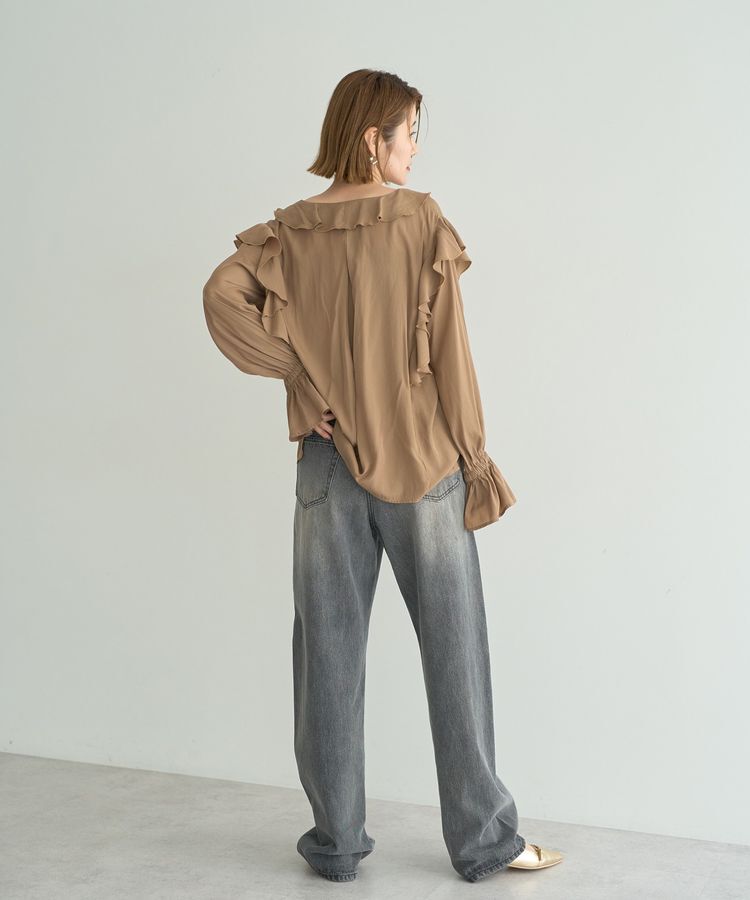 YECCA VECCA「ラッフルリボンロングブラウス」|シャツ・ブラウス|