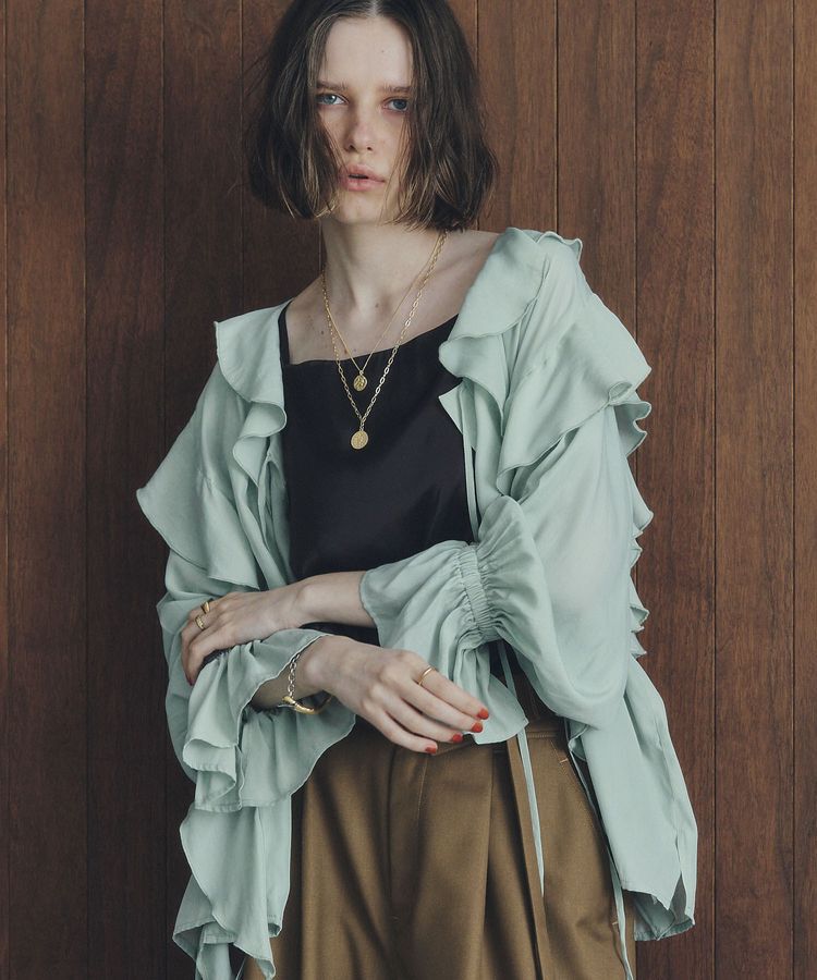 YECCA VECCA「ラッフルリボンロングブラウス」|シャツ・ブラウス|