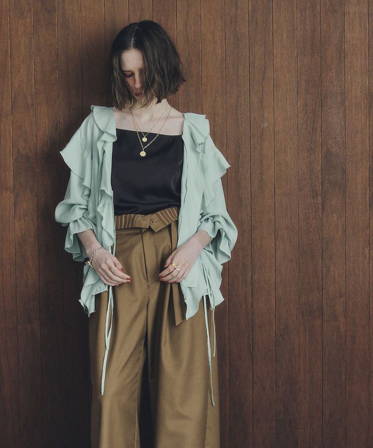 YECCA VECCA「ラッフルリボンロングブラウス」|シャツ・ブラウス|