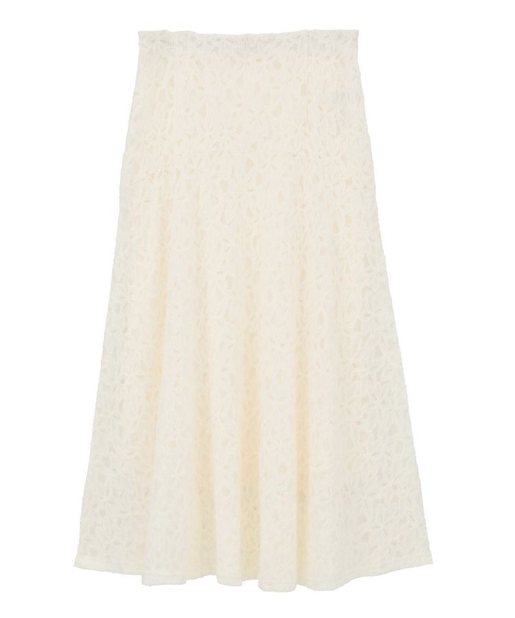 YECCA VECCA「フラワー起毛レースマーメイドスカート」|フレア|