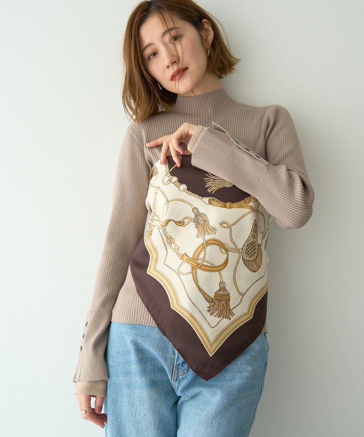 YECCA VECCA「タッセル柄スカーフ」|バンダナ・スカーフ|