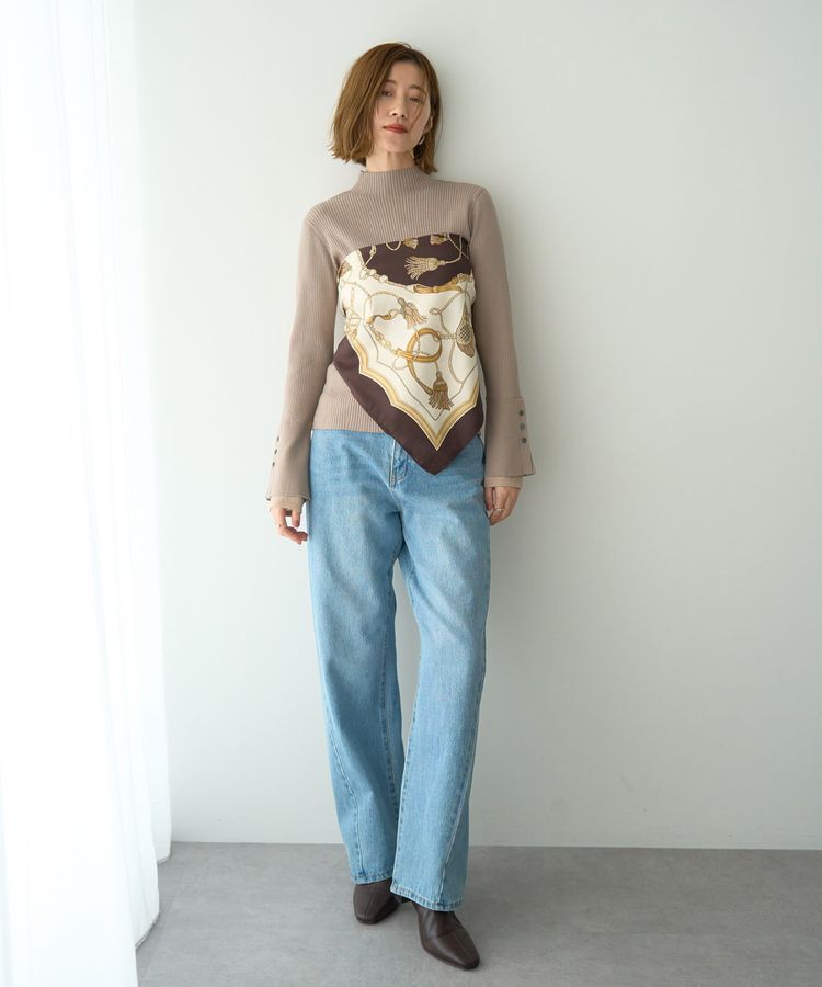 YECCA VECCA「タッセル柄スカーフ」|バンダナ・スカーフ|