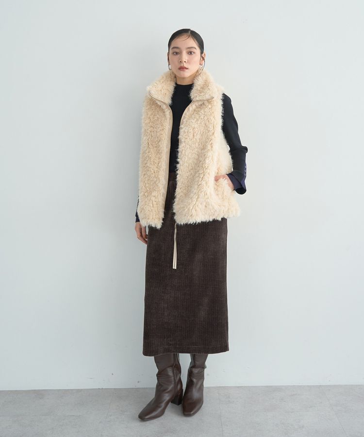 YECCA VECCA「コーデュロイナロースカート」|タイト|