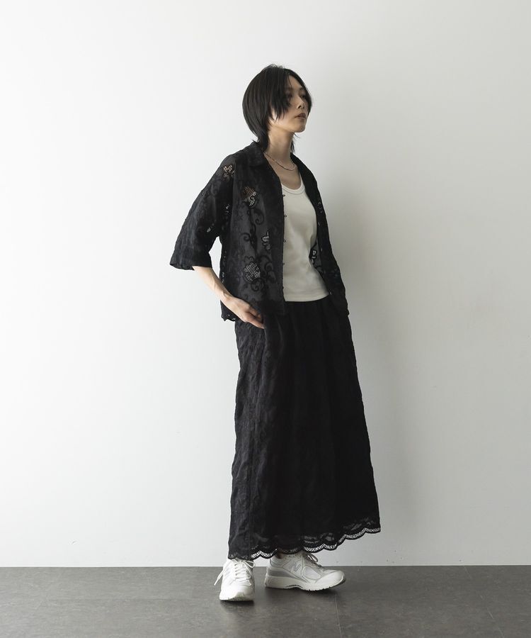 GARAGE OF GOOD CLOTHING「開襟レースハーフスリーブシャツ」|シャツ・ブラウス|