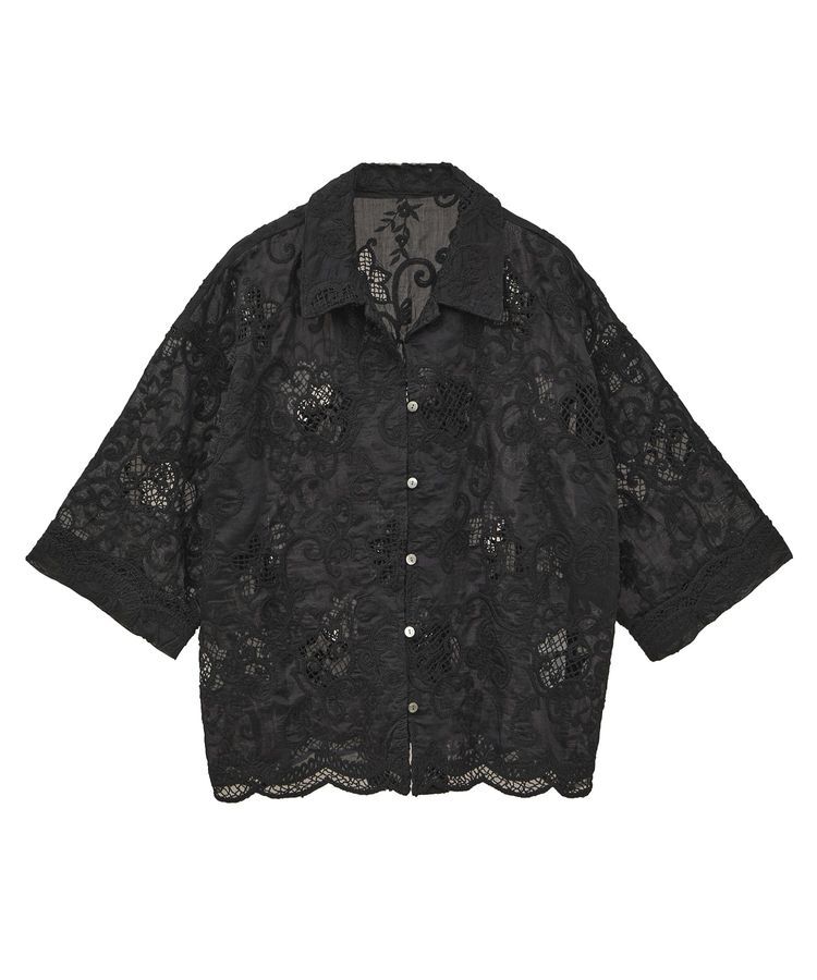 GARAGE OF GOOD CLOTHING「開襟レースハーフスリーブシャツ」|シャツ・ブラウス|