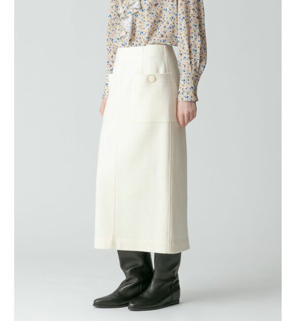 allureville「カラーメルトン釦付キタイトスカート 」|スカート|