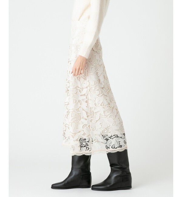LOULOU WILLOUGHBY「【LOULOU WILLOUGHBY】ブロシェコスモフラワーレーススカート」|スカート|