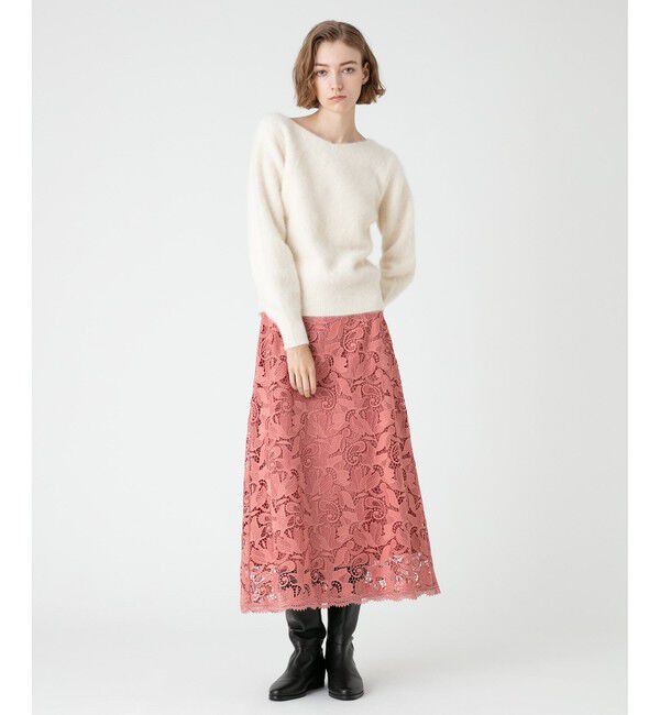 LOULOU WILLOUGHBY「【LOULOU WILLOUGHBY】ブロシェコスモフラワーレーススカート」|スカート|