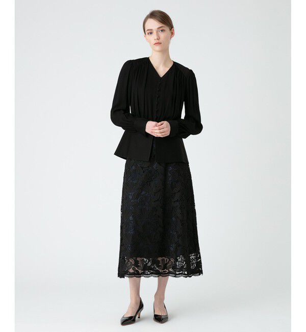 LOULOU WILLOUGHBY「【LOULOU WILLOUGHBY】ブロシェコスモフラワーレーススカート」|スカート|