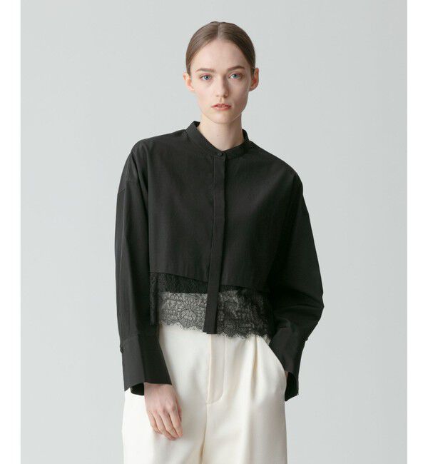 allureville「タイプライターレーシーヘムブラウス」|シャツ・ブラウス|