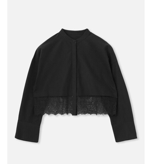 allureville「タイプライターレーシーヘムブラウス」|シャツ・ブラウス|