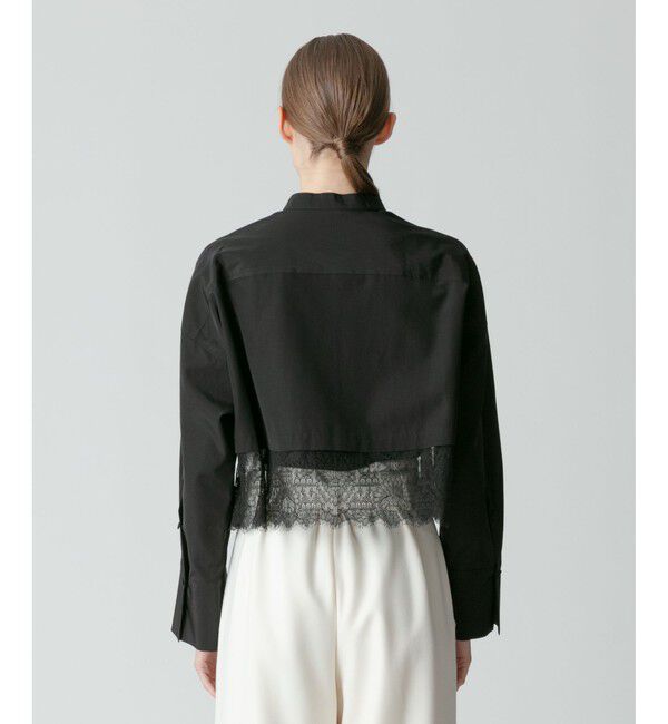 allureville「タイプライターレーシーヘムブラウス」|シャツ・ブラウス|