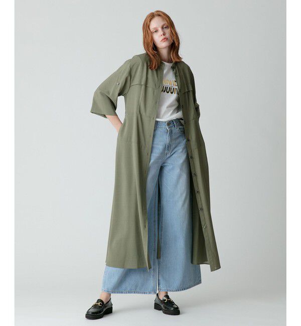 allureville「ターンUPスリーブワンピース」|ワンピース|カーキ