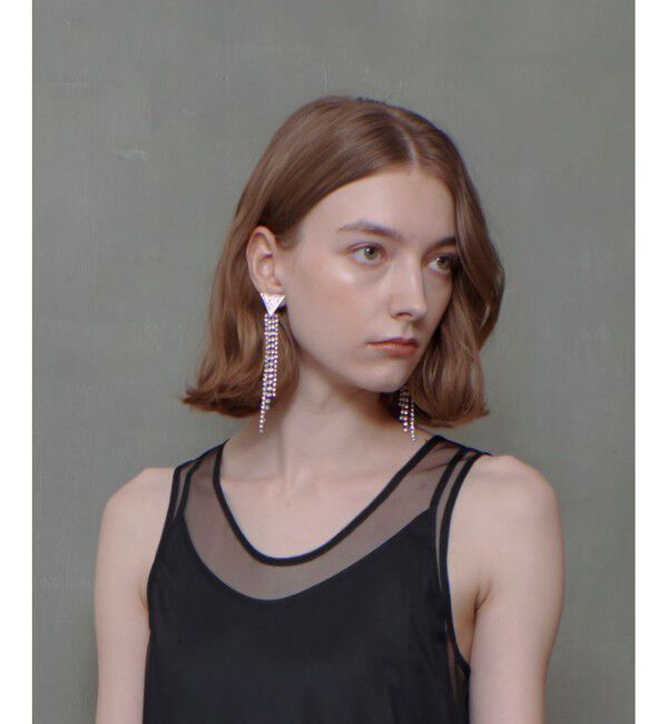 allureville「TRIANGLEビジューイヤリング」|イヤリング|