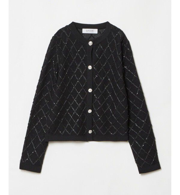 LOULOU WILLOUGHBY「【LOULOU WILLOUGHBY】シークインエンブロイダリーカーディガン」|カーディガン|