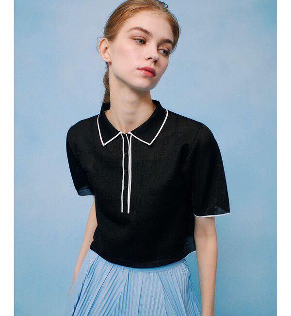 LOULOU WILLOUGHBY「【LOULOU WILLOUGHBY】シアーカノコポロ」|ニット・セーター|ブラック