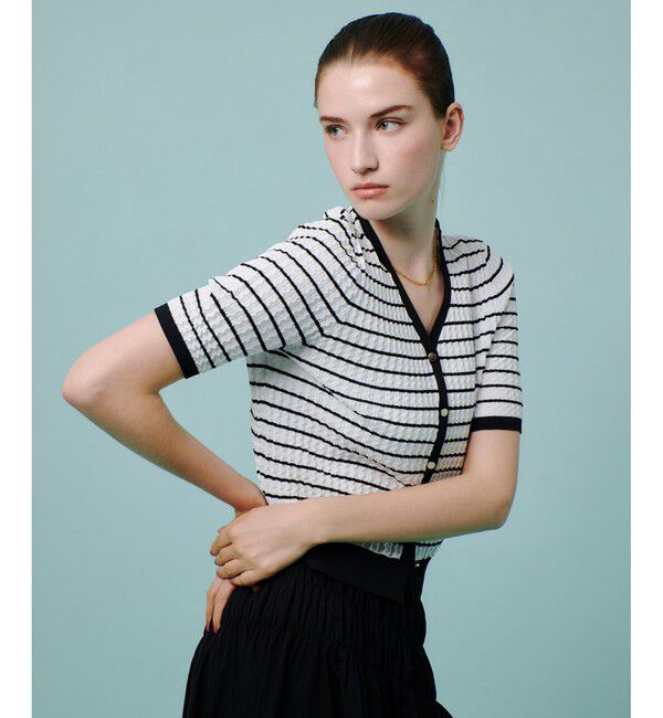 allureville「ソチッドウェービーV プルオーバー」|カーディガン|