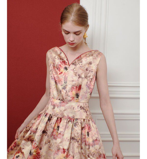 LOULOU WILLOUGHBY「【LOULOU WILLOUGHBY】BHARAT SILK ハートネックワンピース」|ワンピース|