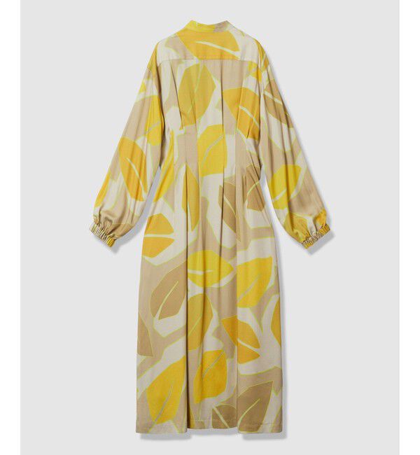 allureville「FASACリーフプリントギャザーワンピース」|ワンピース|