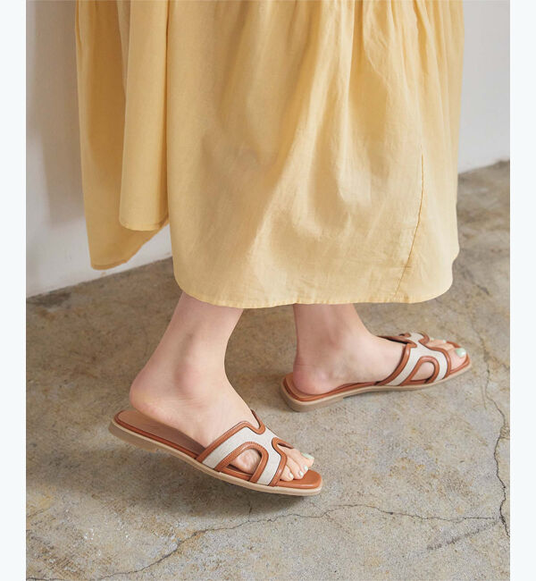titivate「フラットスクエアサンダル」|サンダル|