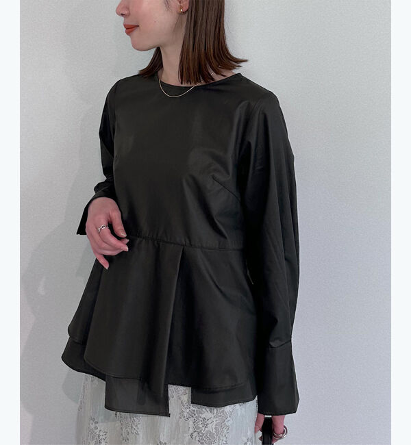 ur's「イレギュラーヘムペプラムトップス」|シャツ・ブラウス|ブラック