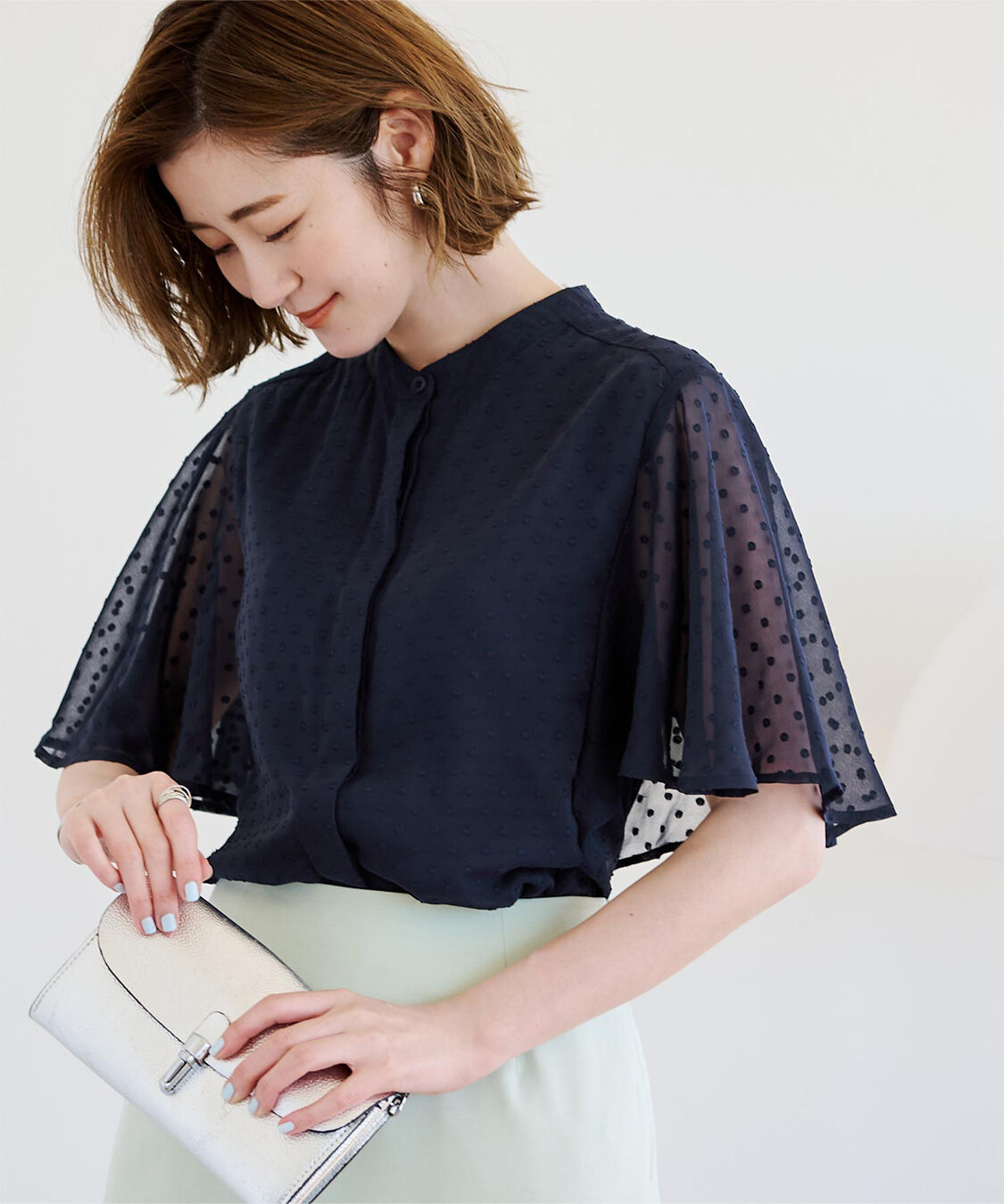 ur's「シアードットフレアスリーブブラウス」|シャツ・ブラウス|