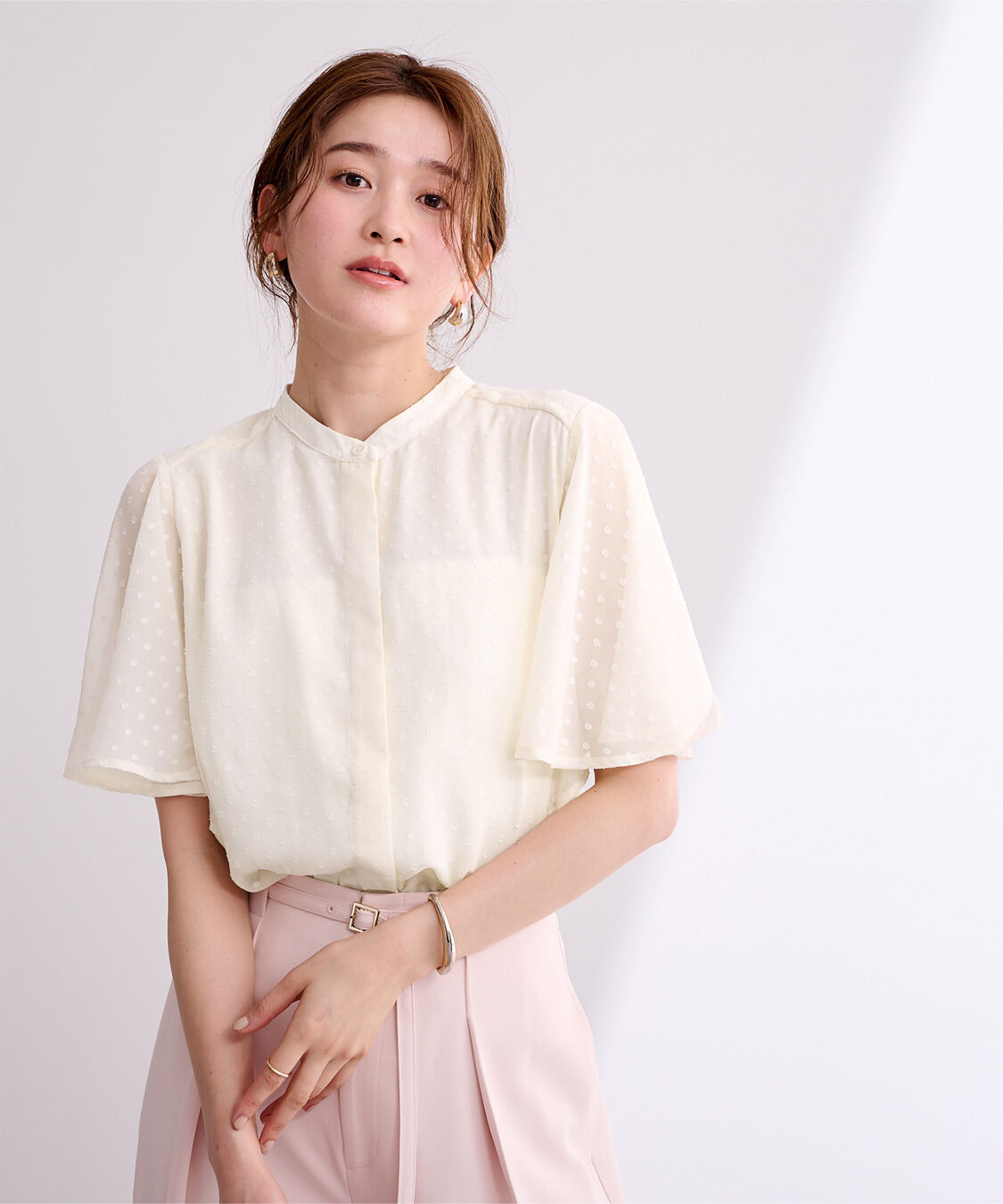 ur's「シアードットフレアスリーブブラウス」|シャツ・ブラウス|