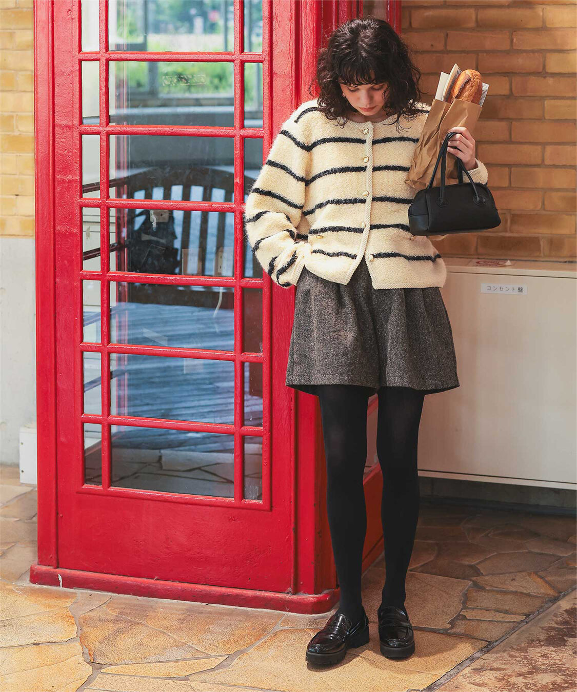 titivate「プチループゴールド釦ニットカーディガン」|ニット・セーター|