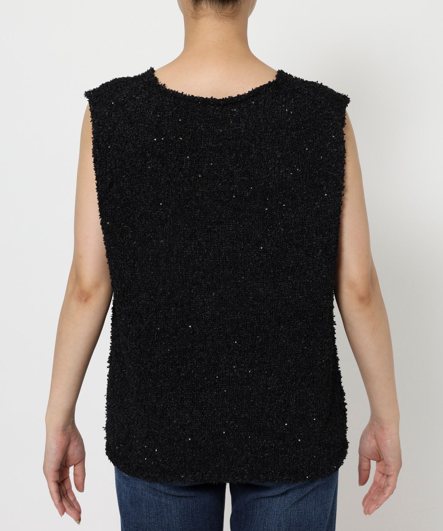 BABYLONE「ツイードノースリニットベスト」|ニット・セーター|