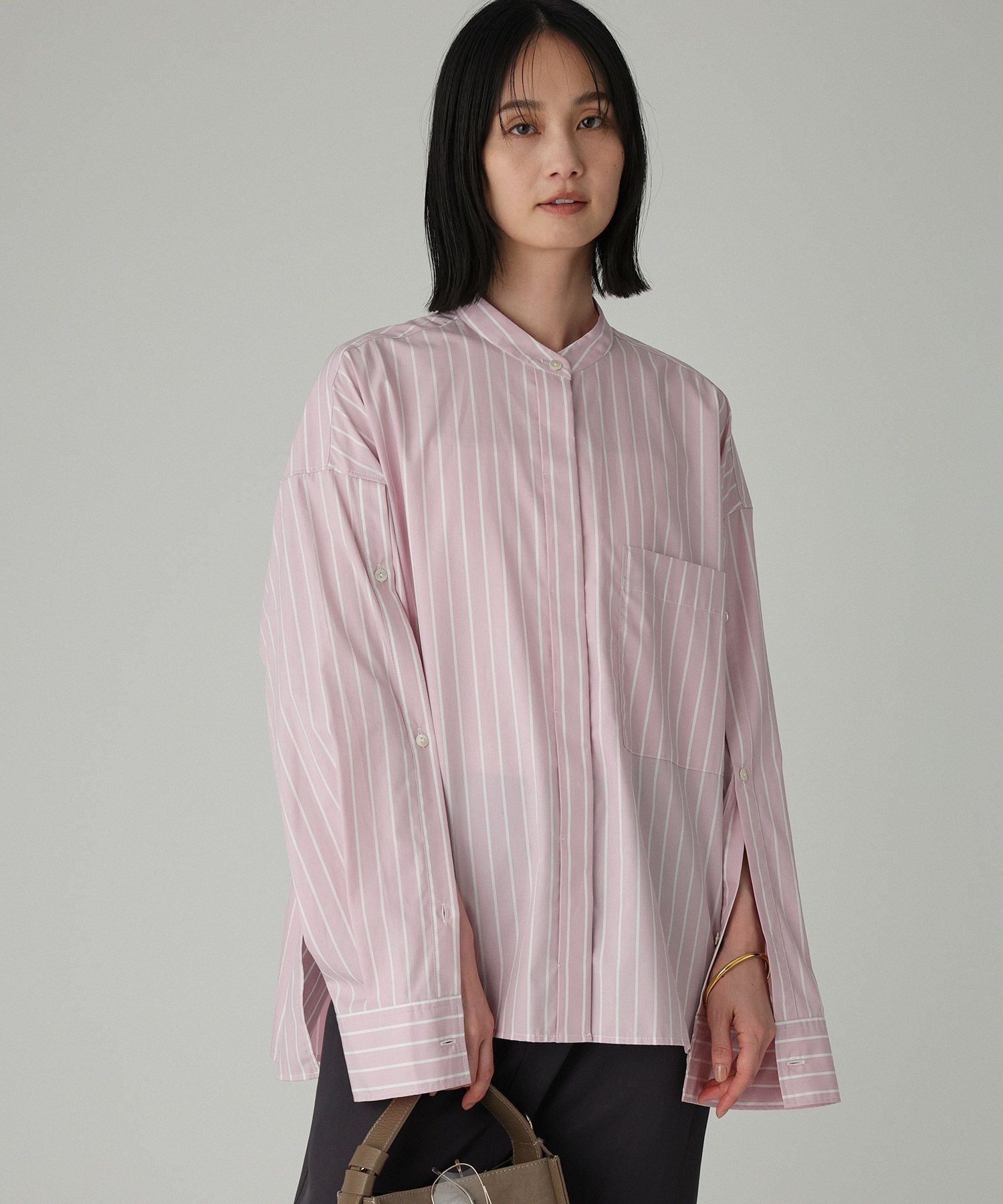 BABYLONE「バンドカラーデザインシャツ」|シャツ・ブラウス|ﾋﾟﾝｸｽﾄﾗｲﾌﾟ