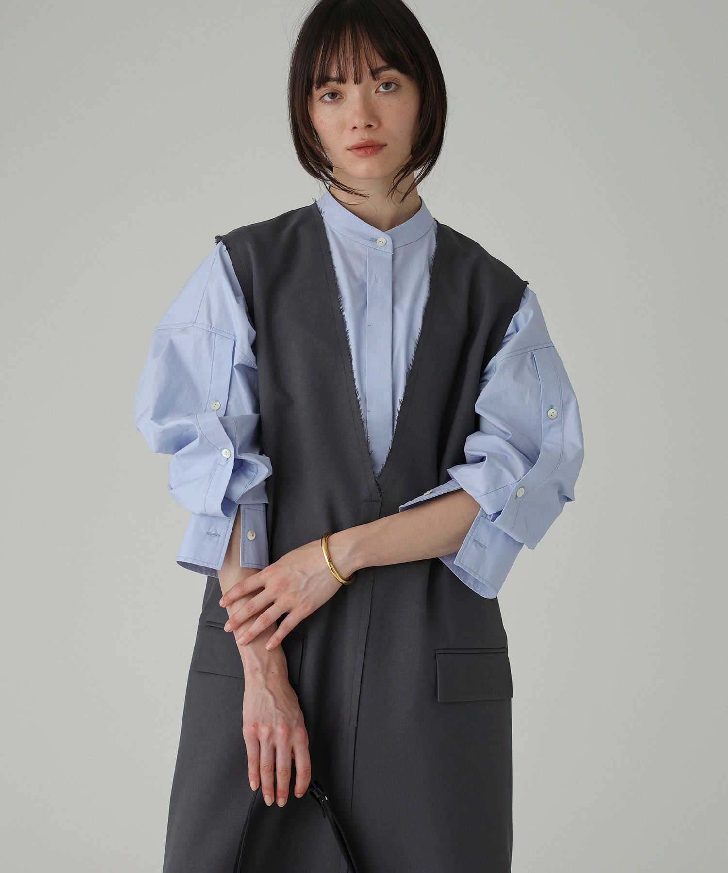 BABYLONE「バンドカラーデザインシャツ」|シャツ・ブラウス|ｻｯｸｽ