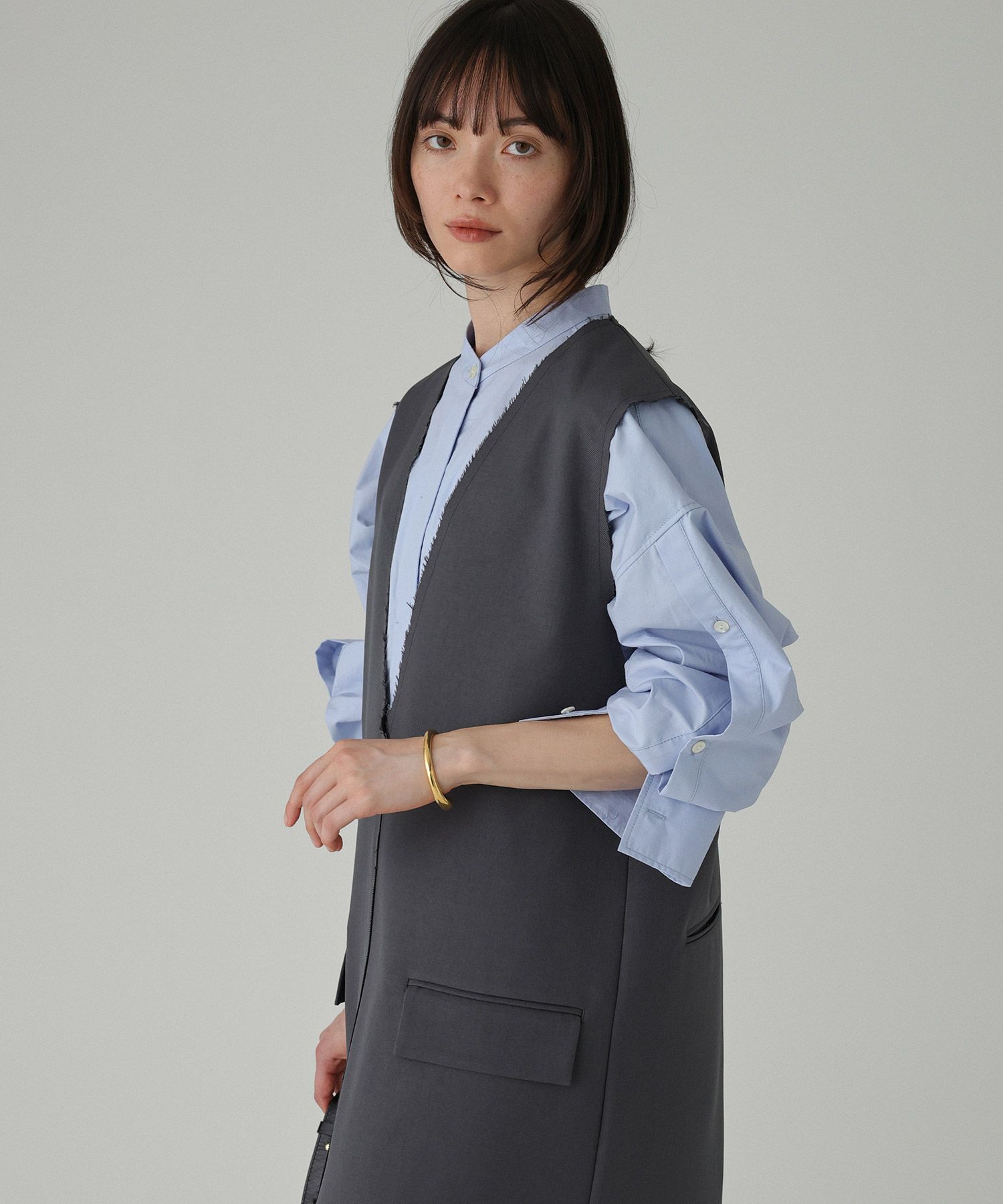 BABYLONE「バンドカラーデザインシャツ」|シャツ・ブラウス|