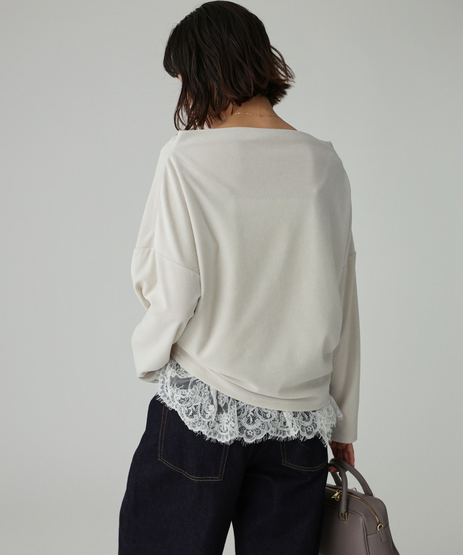 BABYLONE「【洗濯可】ベロアドレーププルオーバー」|Tシャツ・カットソー|